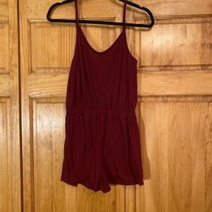 Stylish and simple Burgundy Romper